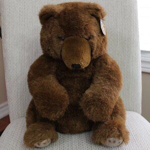 3/$77❤️vintage 1987 Polar Puff 24K Plush Stuffed Animal Furry Brown Teddy Bear